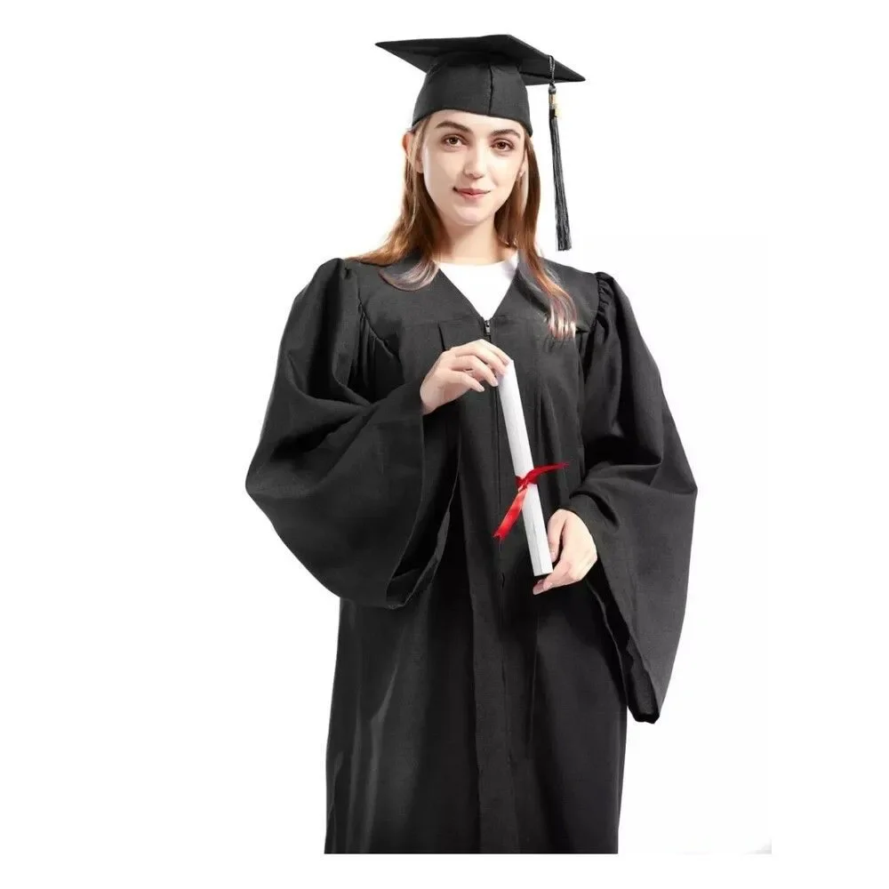 Graduation Cap and Gown with 2025 Year Charm for College &High School, Unisex
